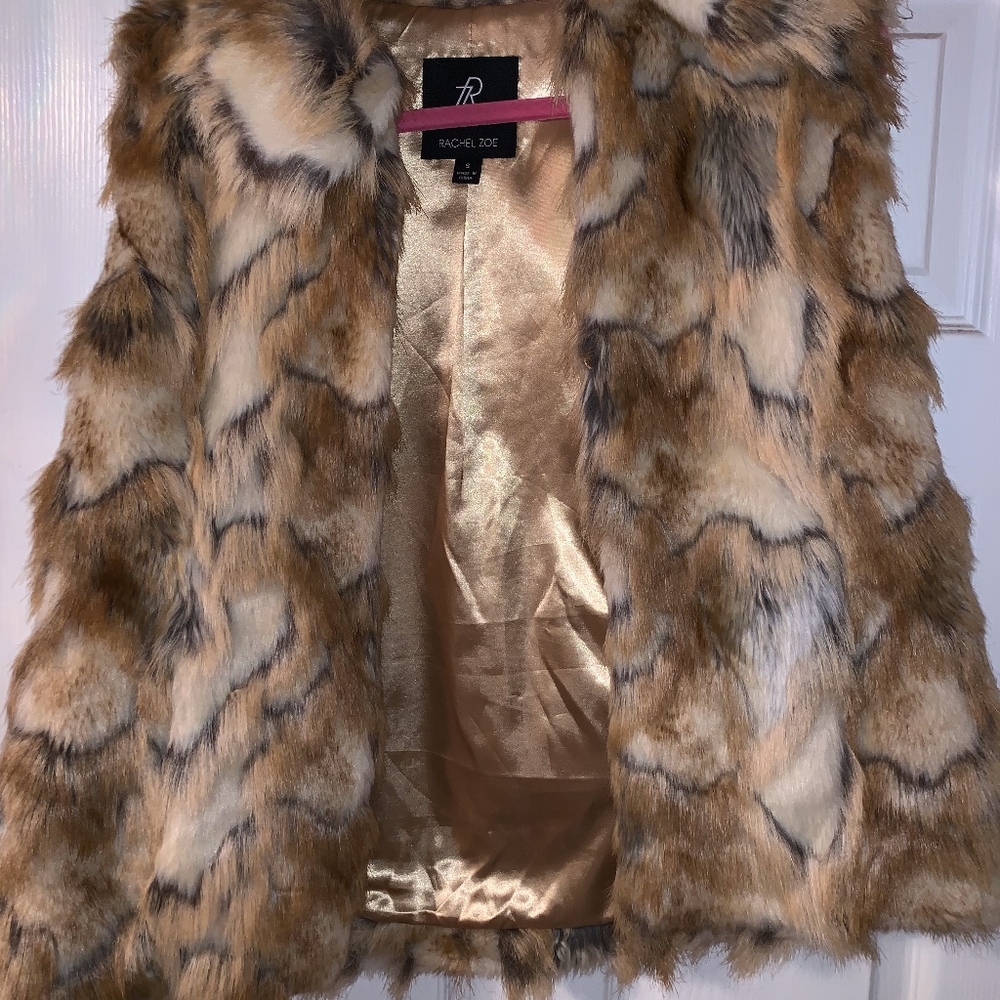 Rachel Zoe rabbit fur vest- size S